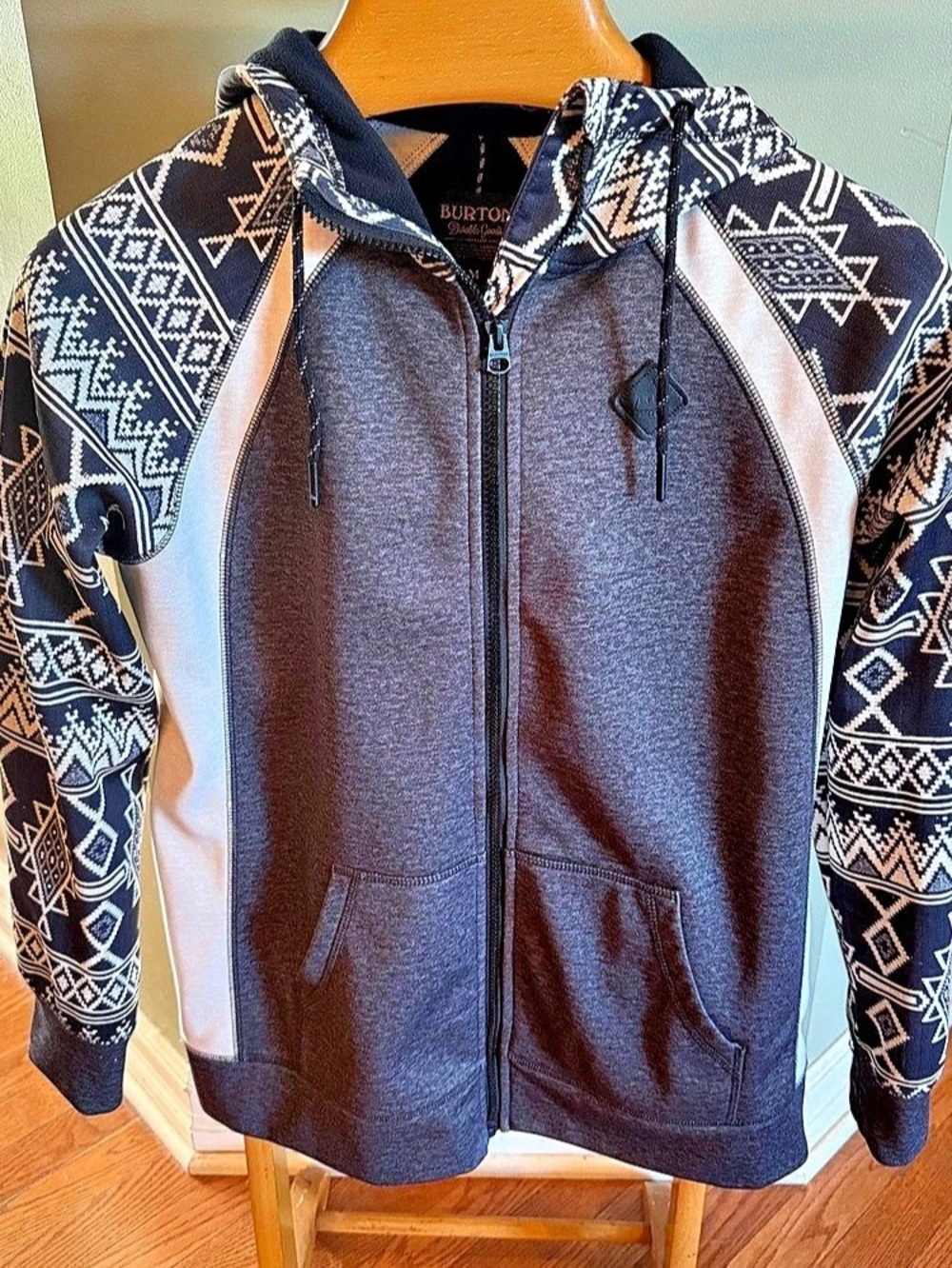 Burton Aztec- print full zip hoodie